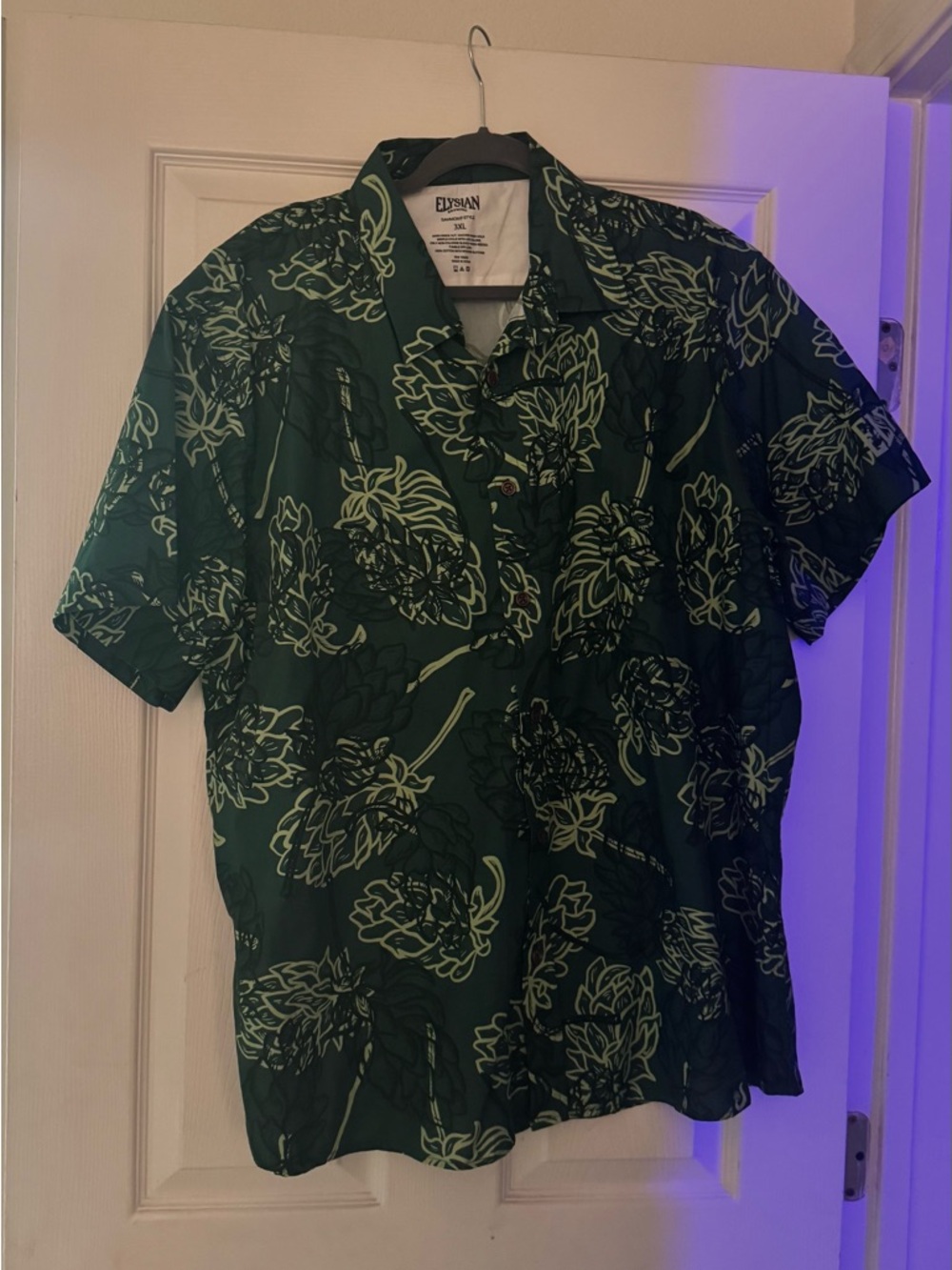 Elysian Men's Green Floral Short-Sleeve Shirt - Picture 2 of 7